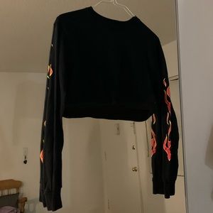 Flame Sleeves Crop Top